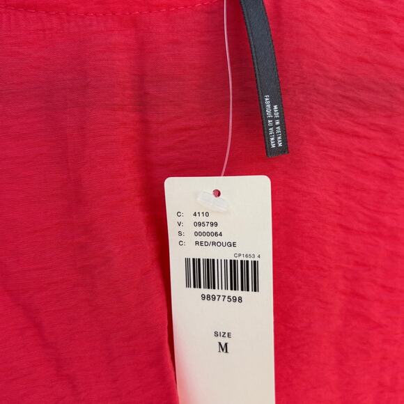 NWT Anthropologie The Della Pleated-Waist Shell Top, Red, Sz M - Picture 4 of 7